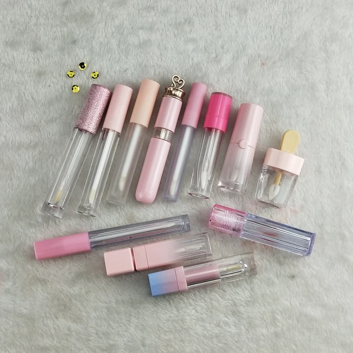 
Cheap Custom Lipgloss Packaging Box Case Customized Plastic Lipgloss Container Lip Gloss Plastic Tube With Applicator 
