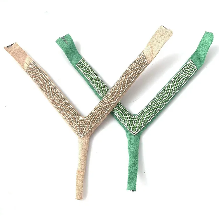 Fashion Glass Decoration Rhinestone Sandals Upper Material Slipper Semi Finished Shoe Uppers