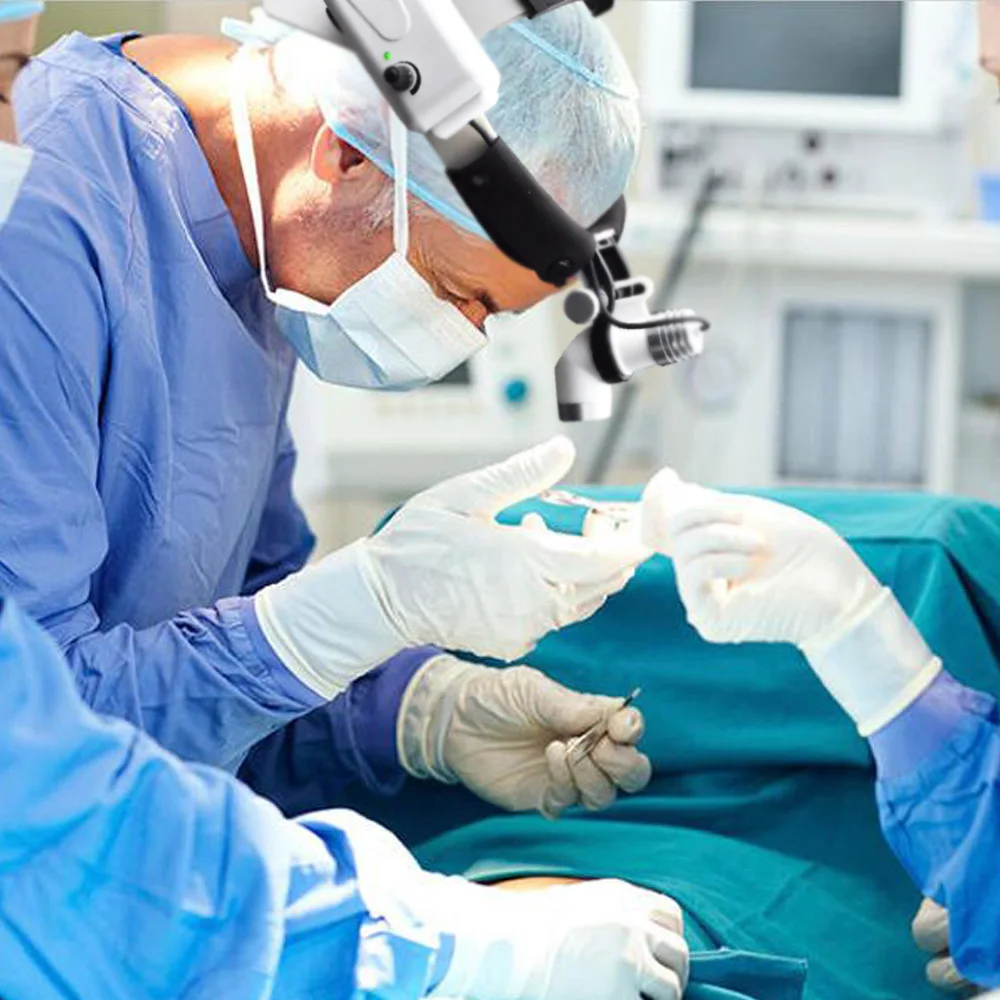 Chenwei Rechargeable LED Headlight With Dental Loupes Surgical Medical Dual Battery Headlamp Price