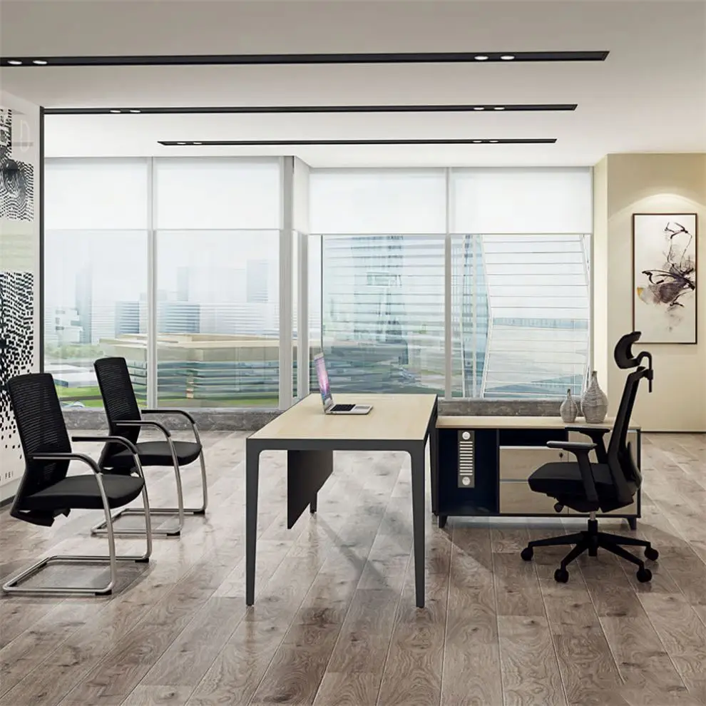 Environment Eargonomic Automatic Working Table For Home Office With Shelf