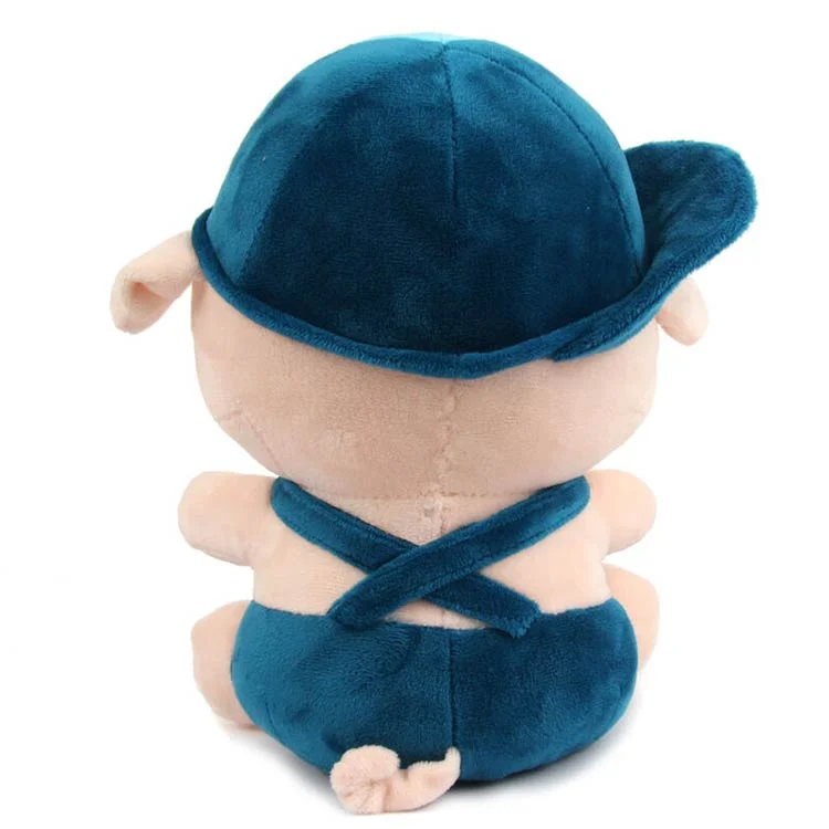 custom boy pig plush stuffed toys doll cute round fat animated doll  pattern