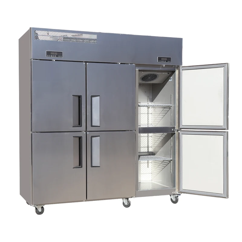 Luxury Commercial Kitchen upright Big Capacity vertical 6 Door Stainless Steel Freezer Vertical freezer Deep Freezers