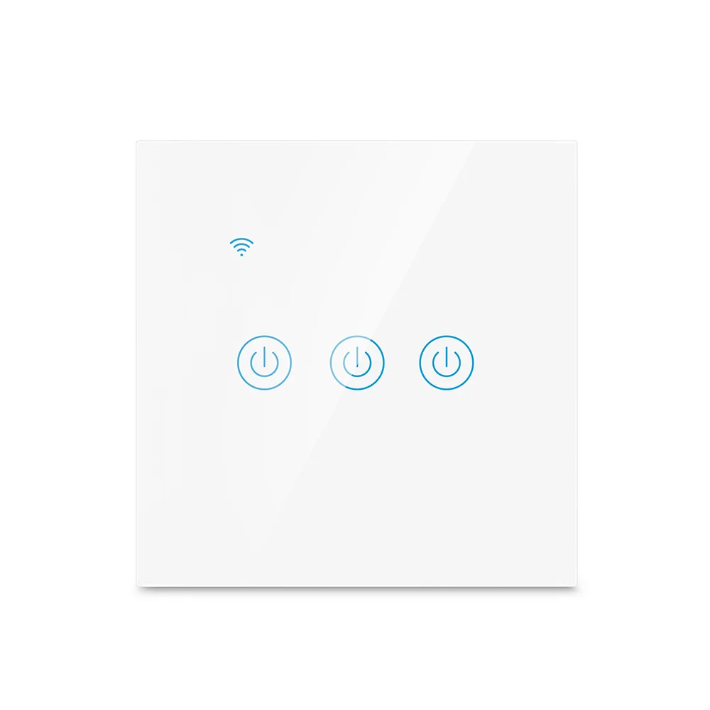 China factory price Google Home Amazon Alexa EU standard 3 way wifi dimmable wall switch