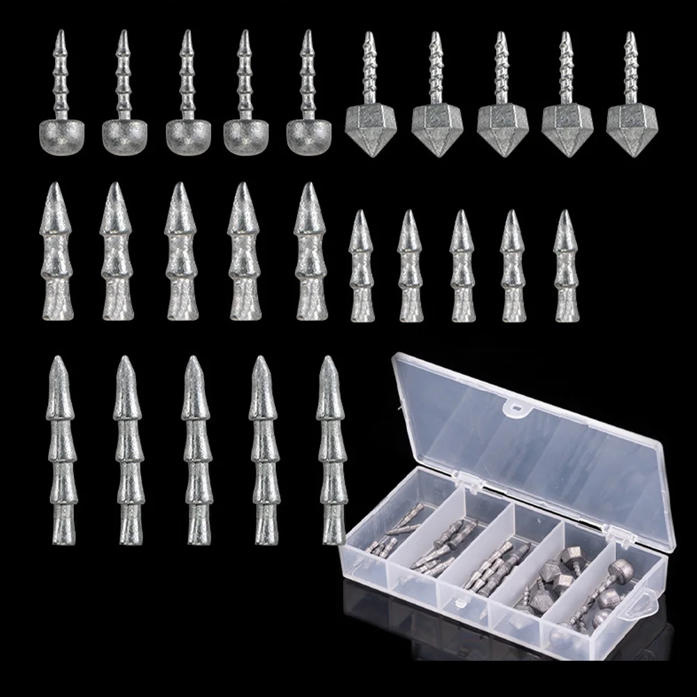 JIGGINGSOUL-PJ1038 New 25pcs/box Snapper Lead Sinker Kit Fish Gear Stuff Tackles Accessories Fishing Sinkers Lead Fishing Lures