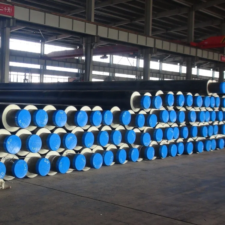 small diameter underground black hdpe protective polyurethane foam insulation material seamless steel pipe for district heating