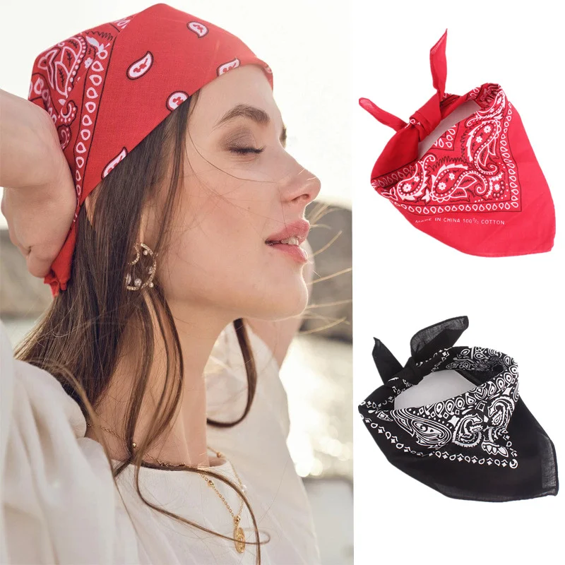 2021 Rock Cool Girls Hair Accessories Bandana Square Scarf Women Bandanas Headpiece Fashion Women Hair Bands Headband Scarf