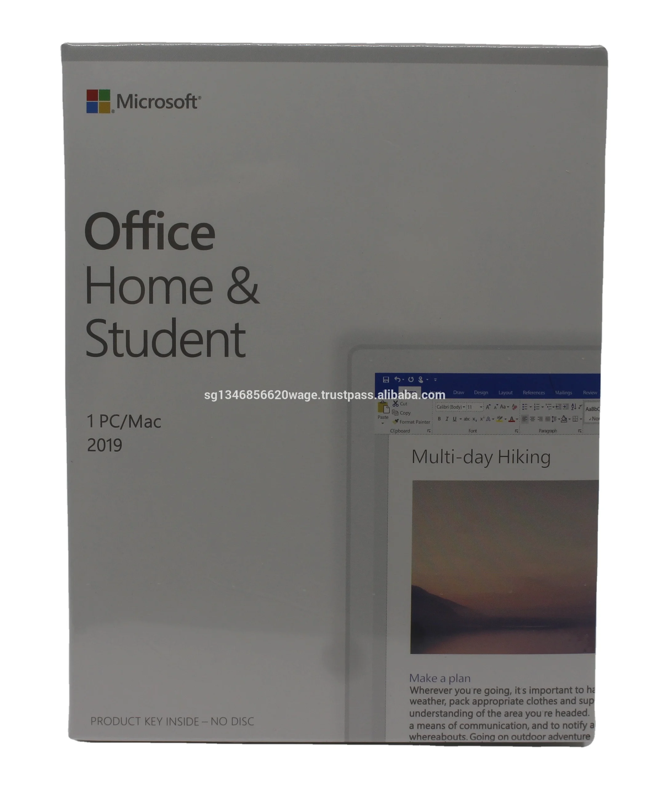 Microsoft Office Home & Student 2019 PC ONLY Retail Box worldwide activation