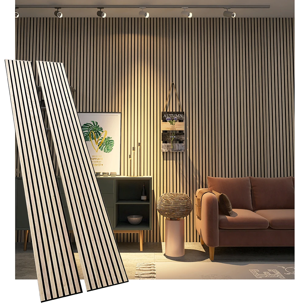 Kasaro Modern Interior Wall Decoration Indoor Pet Polyester Acoustic Decorative Wooden Sound Isolation
