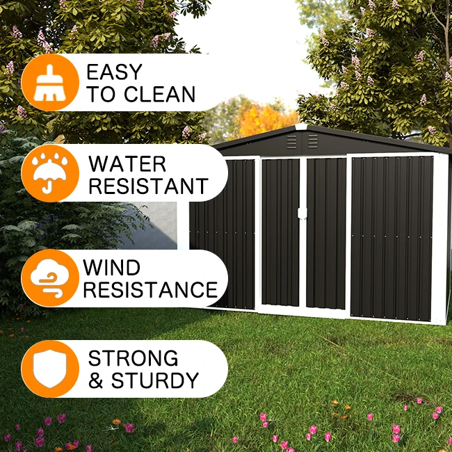 Affordability and Durability Outdoor Storage Iron Shed Tool Shed for Garden, Utility Steel Made