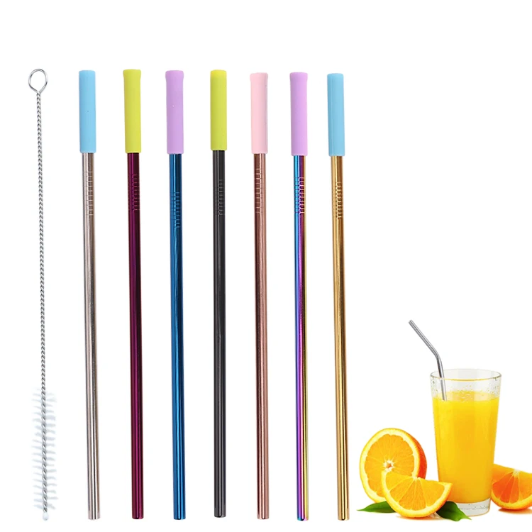 Food Grade Stainless Steel Boba Straw Eco-Friendly with Custom Logo Bent Straight Patterns 6mm 12mm Diameter Restaurants Hotels