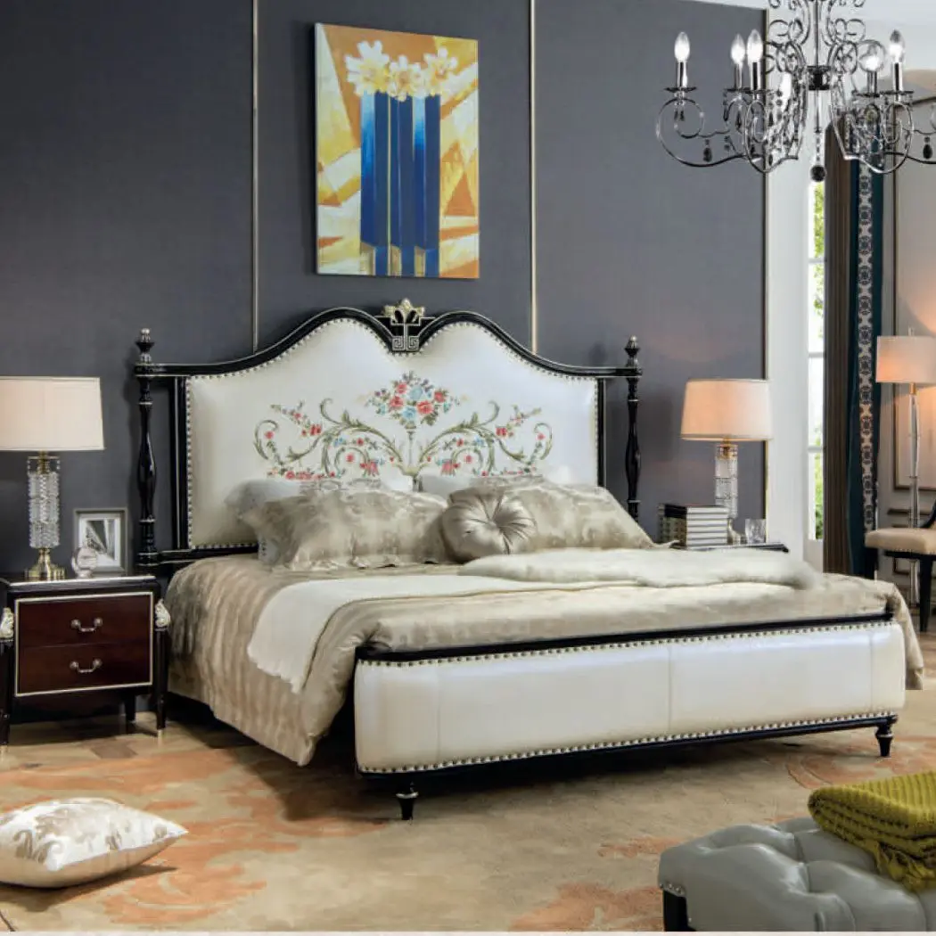 bedroom furniture classic french king size european modern double queen set luxury royal bed wooden