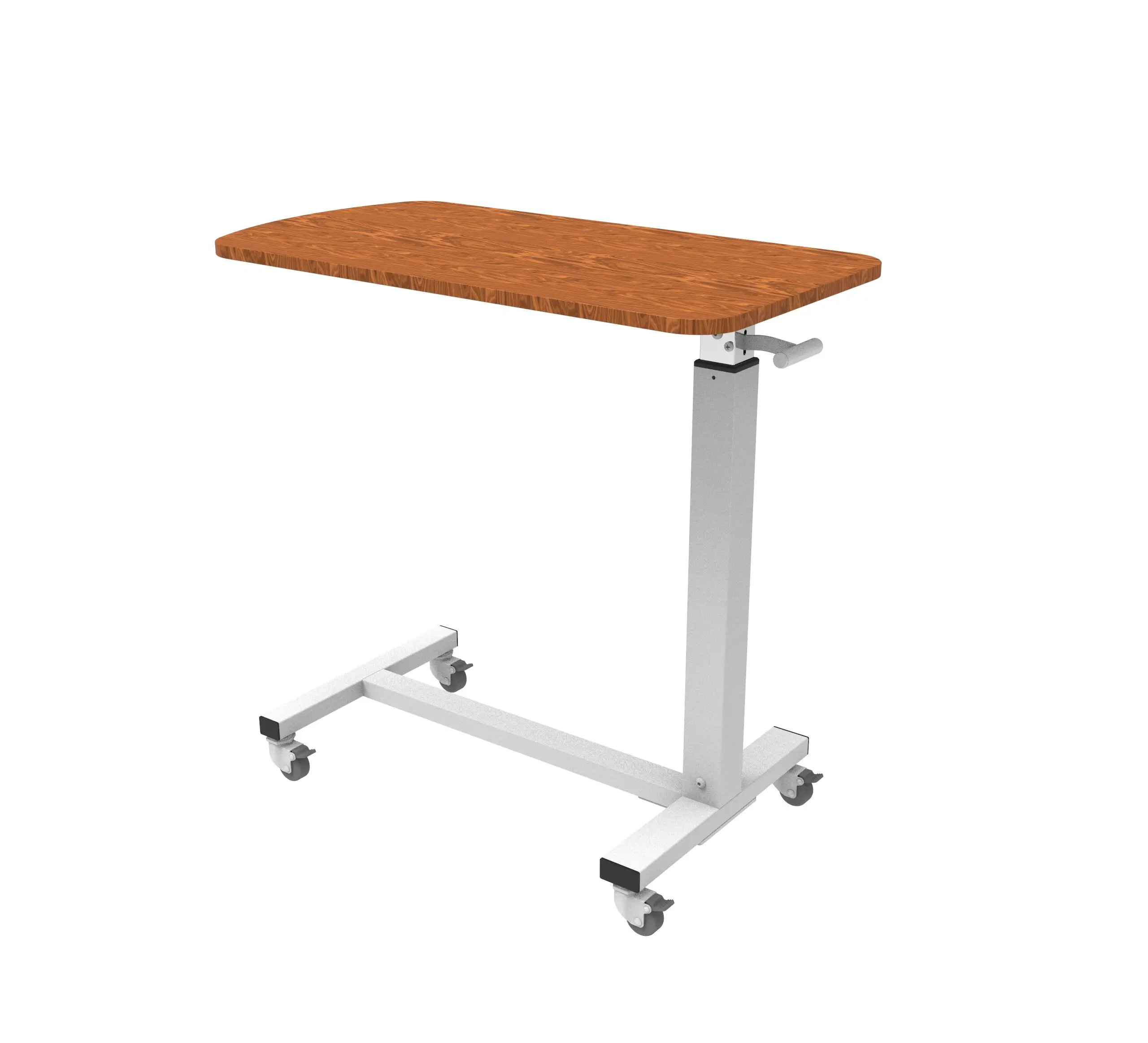 Movable wooden medical overbed dinning table for medical chair