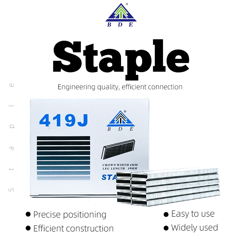 Wholesale factory price staples 410J 20Ga 9mm 10mm 12mm 15mm OEM ODM Home Carton Packing Nails Staple Pin