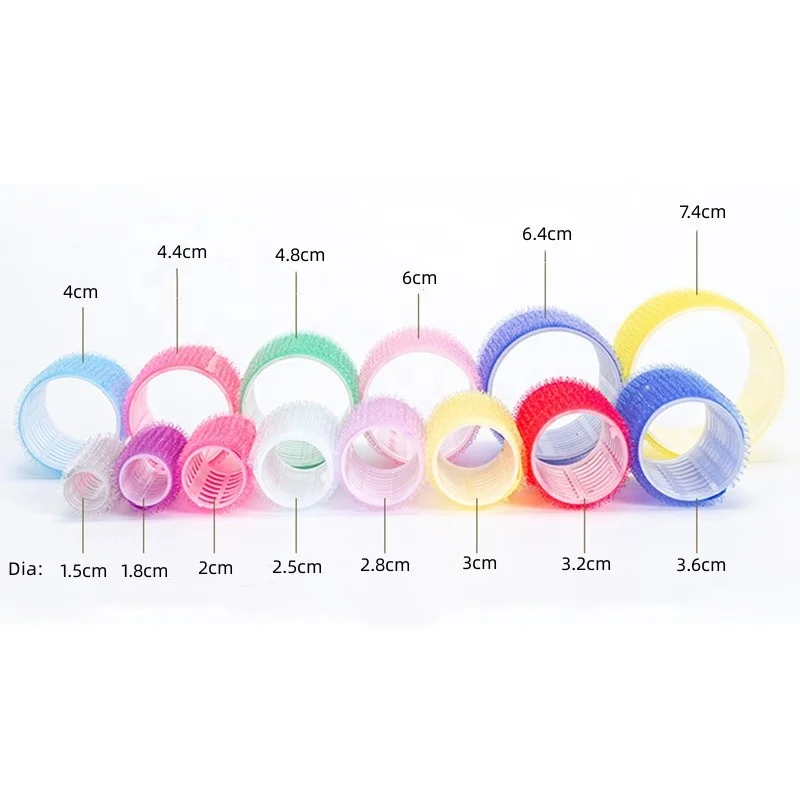 DANSKY Self grip hair roller set 36 pcs Heatless hair curlers and clips 3 Sizes Pink rose red black Hair Rollers in 1 set