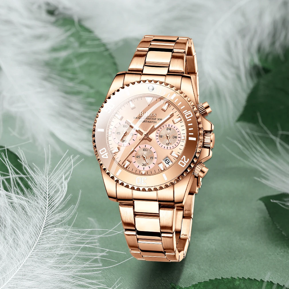 Luxury Women Watches fashion luxury rose gold high quality water resistant stainless steel gift wrist watch