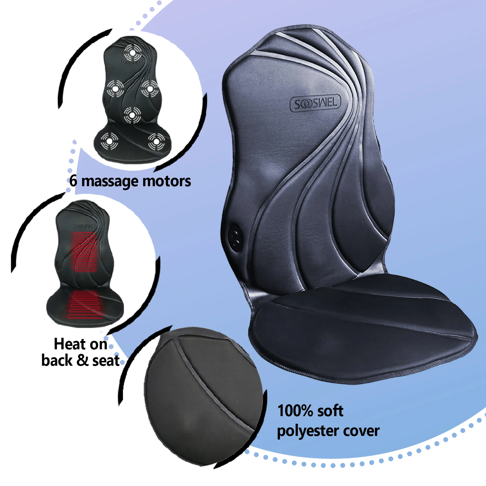 Electric massage seat cushion car home office infrared heating mat full body chair massage pad