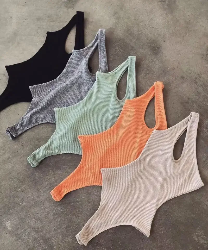 LULU Customization Hollow out Scoop Neck Smoke Cloud Collection T-shirt Tops One Piece Jumpsuit Bodysuits for women