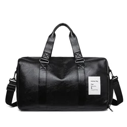 PU Leather Duffel Bag for Men Travel Overnight Gym Sports Luggage Duffel Bags,mens leather overnight bag