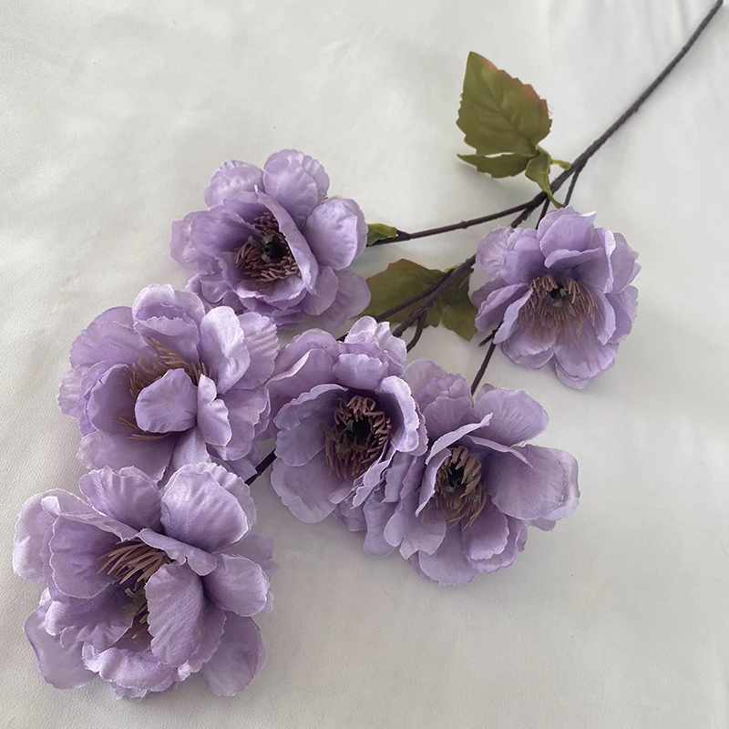 Multicolor-purple Flores Artificiales 6 head peony flower for Wedding Decoration
