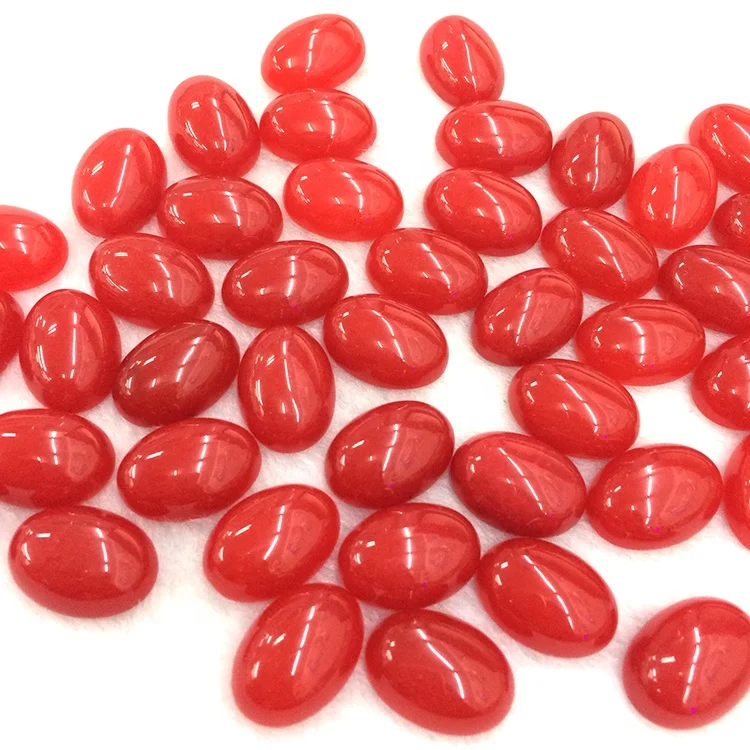 China manufacturer loose natural red jade oval cabochon stone red jade oval cabochon for ring