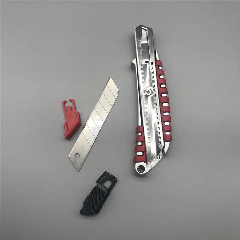 Aluminium rubber handle sliding blade snap off safe cutter slide utility knife