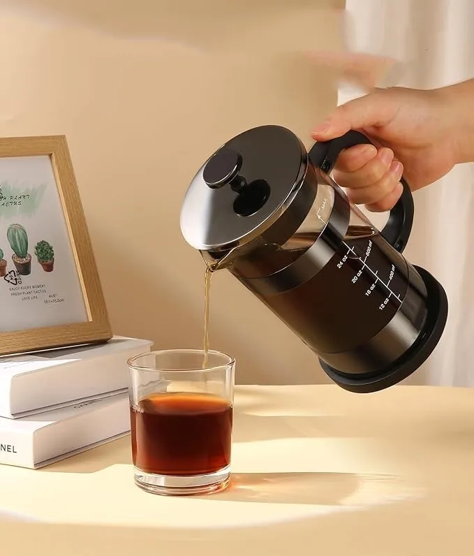 34oz With Handle Glass French Press Coffee Press Press Pot Coffee Plunger Suitable For Family Gatherings Out Camping