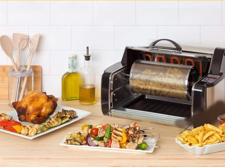 1200W household indoor smokeless grilled chicken roasted meat baking barbecue 4 in 1 electric grills with automatic power off