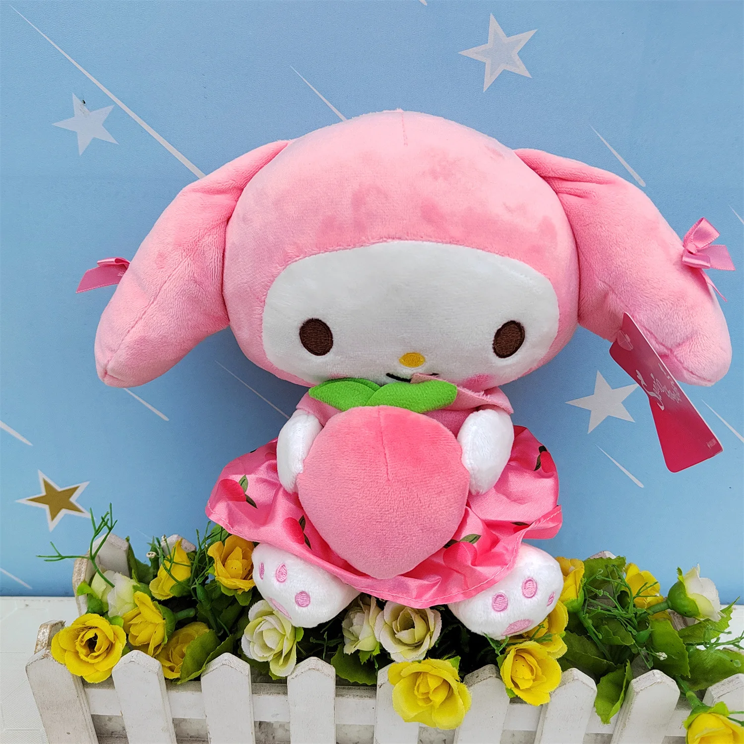 Kawaii Peach Series Plush Toy Kuromi Melody Plush Dolls Soft Stuffed Doll Room Decor Kids Girl Christmas Gift
