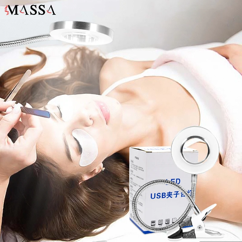 MASSA портативный многофункциональный 7 Вт USB Настольный зажим светодиодный светильник регулируемый увеличительное стекло