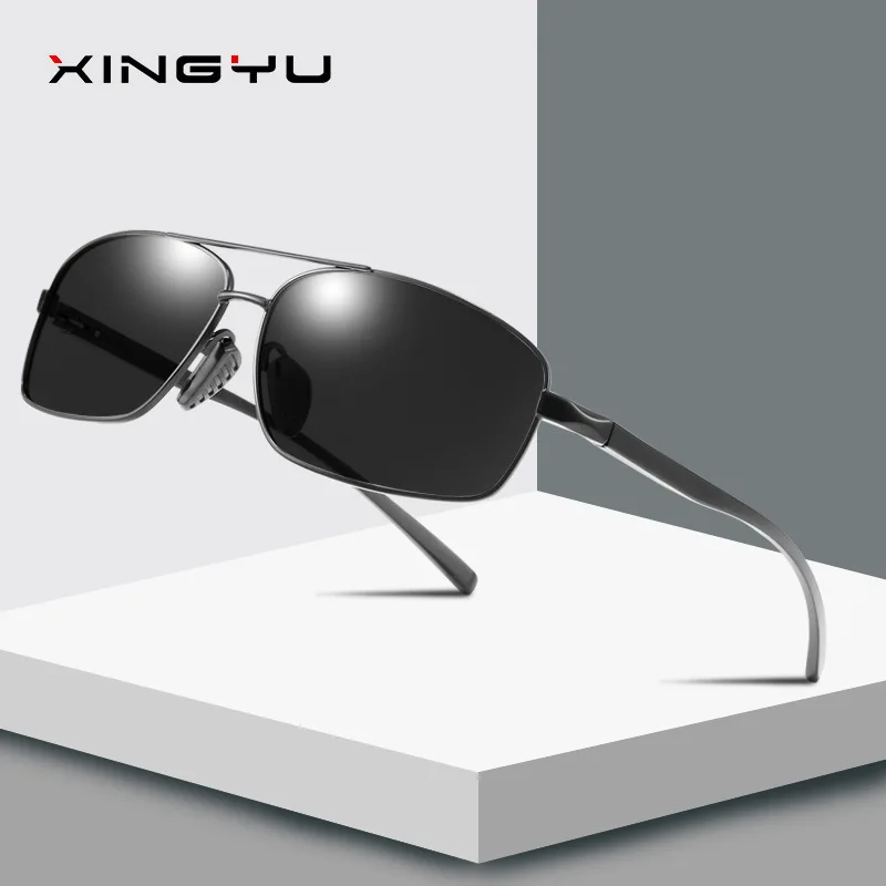 Men Popular Glasses Frame Polarized Classic Grey Lens Driving Sun Glasses