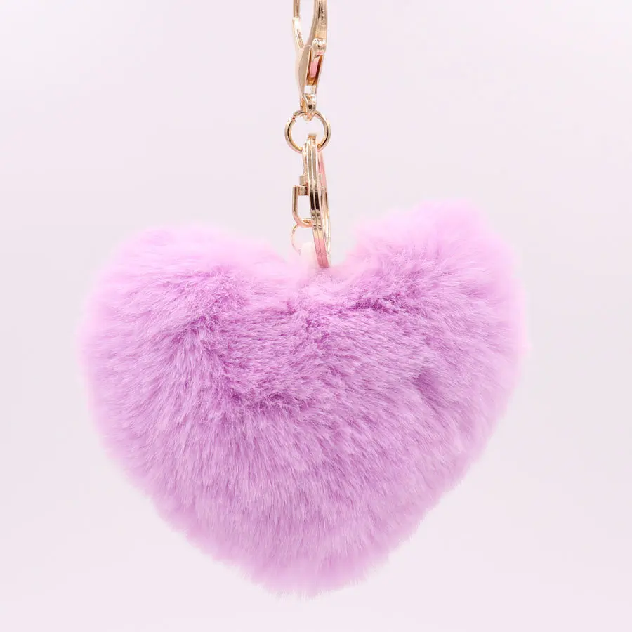 Custom Metal Chain Fluffy Furry Artificial Ball Hair Keychain Pompoms For Car Keychains/Mobile Phones/ Handbags/Charms