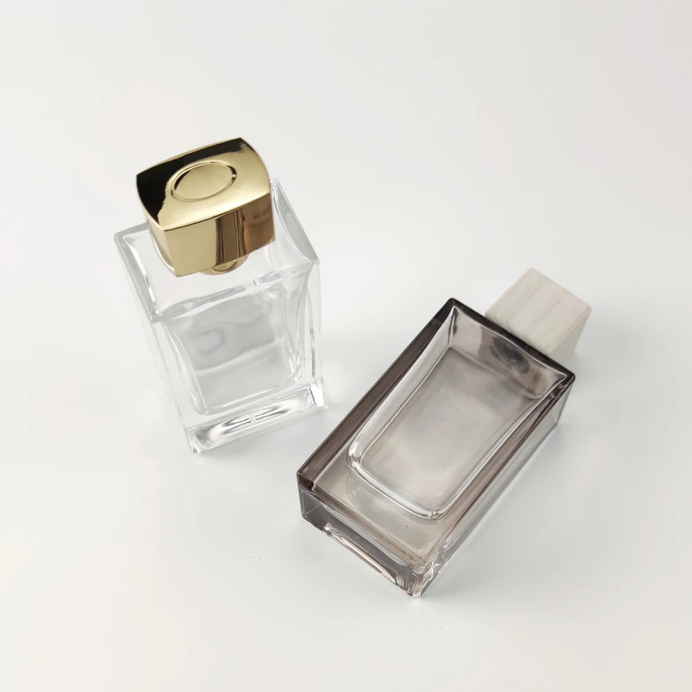10~100ml french style simple chic rectangle crimp glass cologne bottle perfume bulk sale