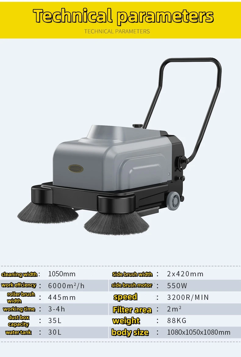 Propelled Stone Dirt Cleaning Commercial Industrial Vacuum Electric power Sweeper Cleaning Equipment