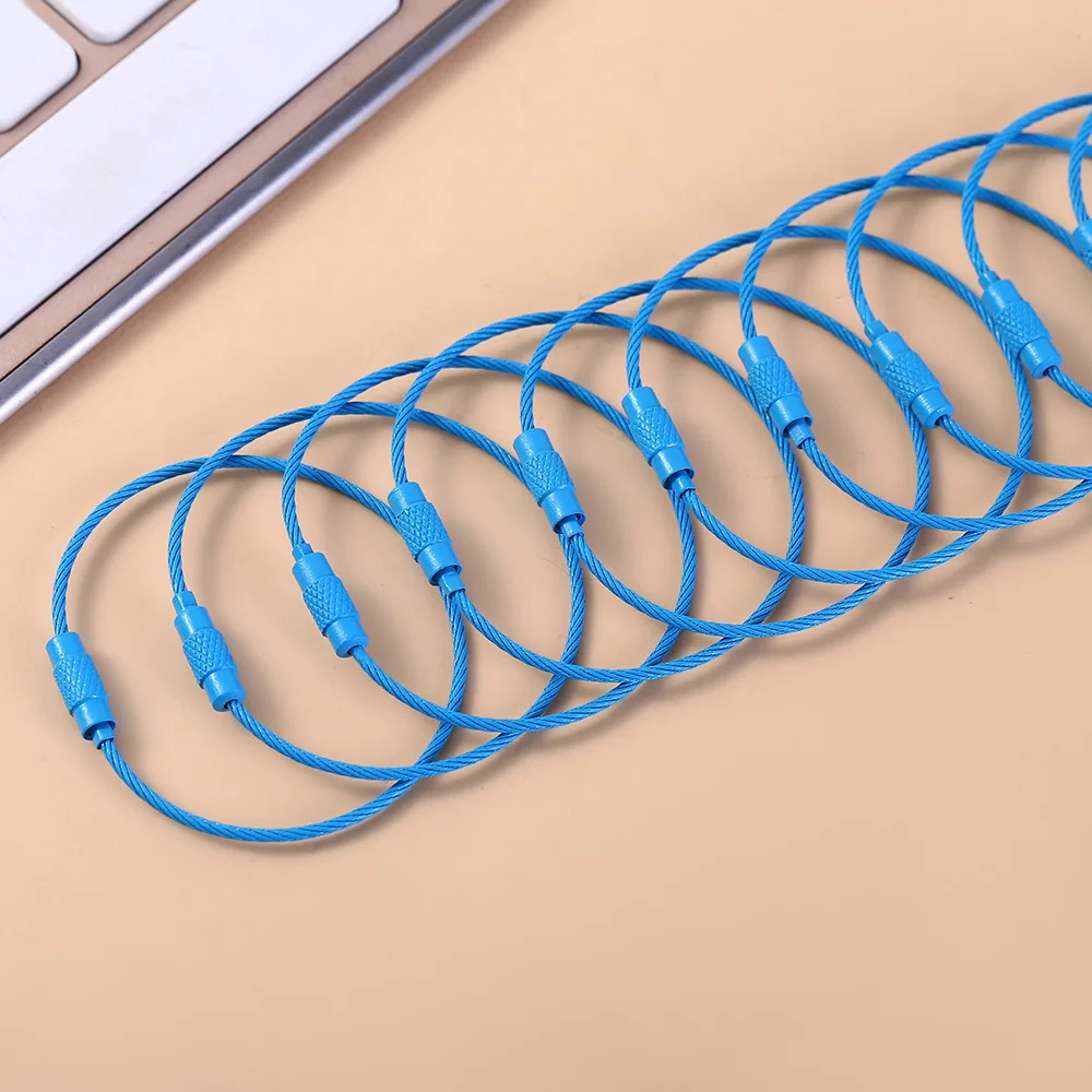 ciyuan candy color paint steel wire rope diy key ring Key accessories pendant decorative wholesale