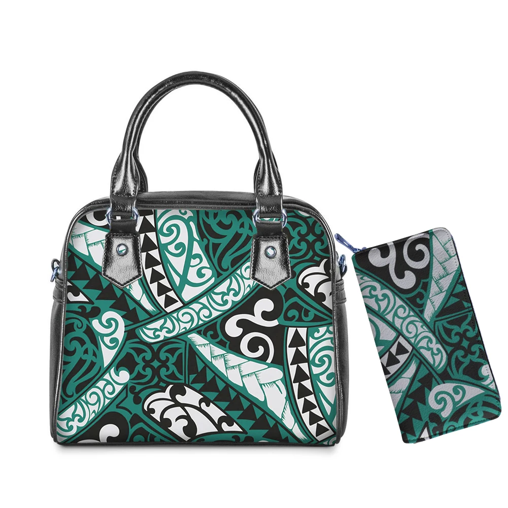 
Green Polynesian Traditional Tribal Designer Handbags Famous Brands Women Crossbody Handbags For Woman Bags Luxury Pu Handbags 