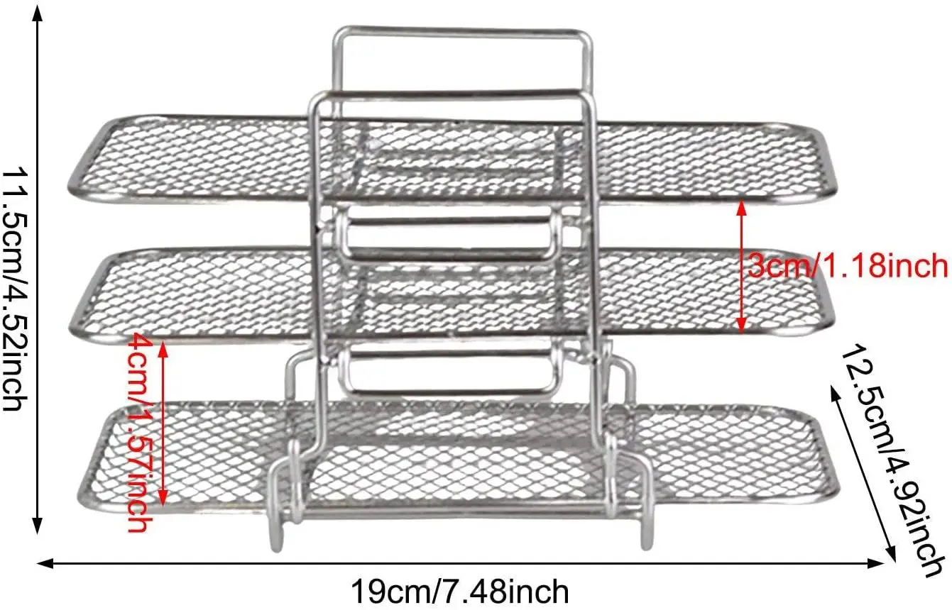 Air fryer accessories 3 Layers Grill Rack Square Shelf Oven Accessories Square Food Rack