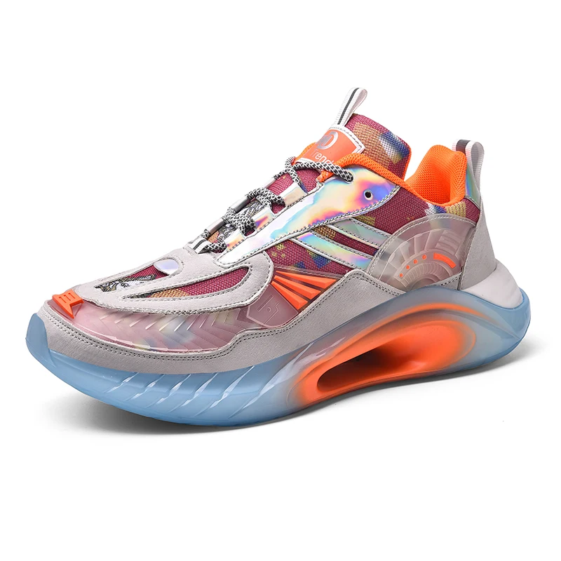 Wholesale Factory Price Fashion Outdoor Comfortable Light Weight  Mesh Luminous Soft Running Casual Sport Shoes  For Men