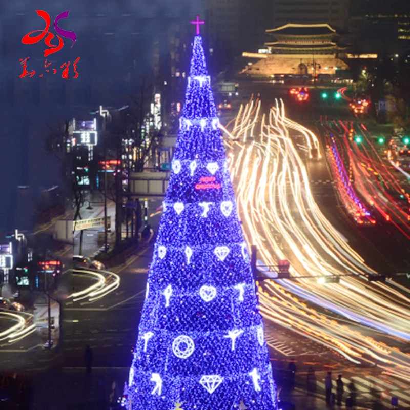 Customized Design Decoration Christmas Tree  Landscape Ornament Shopping Mall Artificial Light High-quality Christmas trees