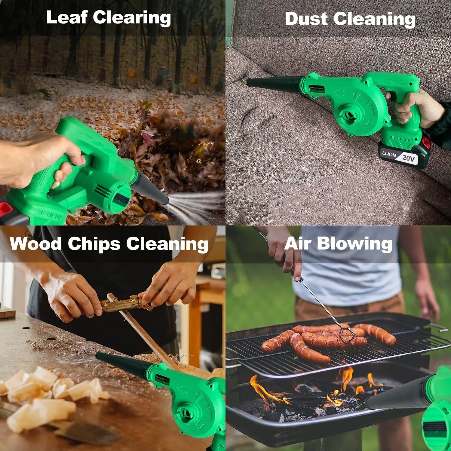 Tegatok Mini 2 in1 Cordless Leaf Dust Blower Compact Vacuum Cleaner 20V Battery