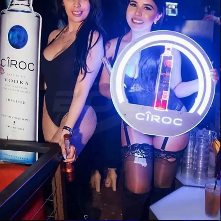 LED bottle stand display demonstrator Round heart rechargeable Glory Night Club VIP