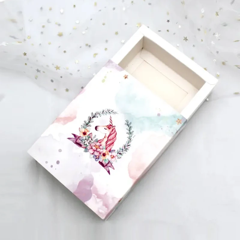 Custom Logo Necklace Bracelet Rings Jewelry Slide Gift Packaging Cardboard Folding Kraft Paper Drawer Box