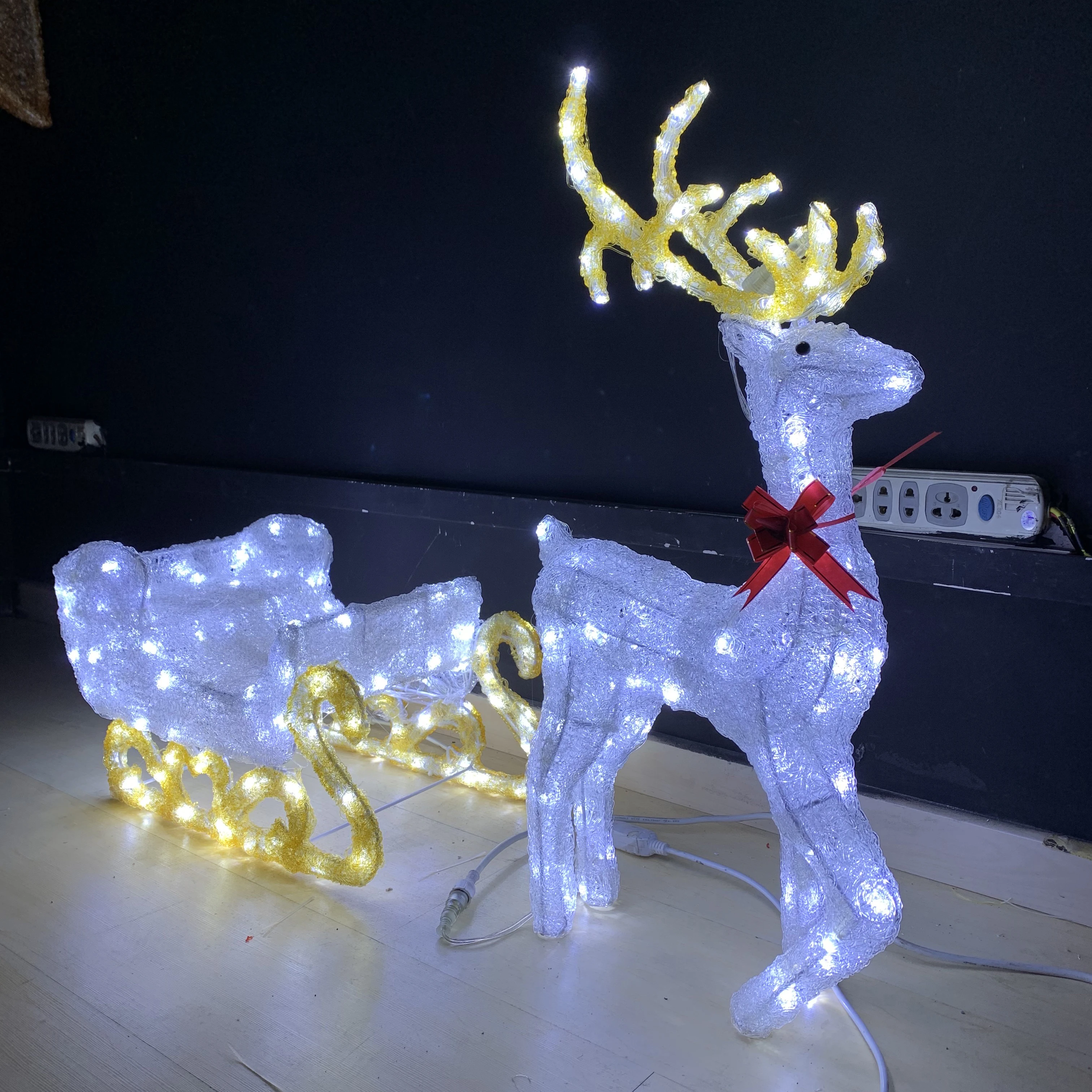 Высокое качество 3D олень to Cart LED Оленей огней в рождественском духе