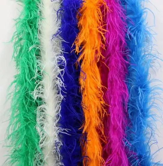 Оптовая Продажа с фабрики хорошее качество красочные страусиные перья боа 3-слойный страусиный