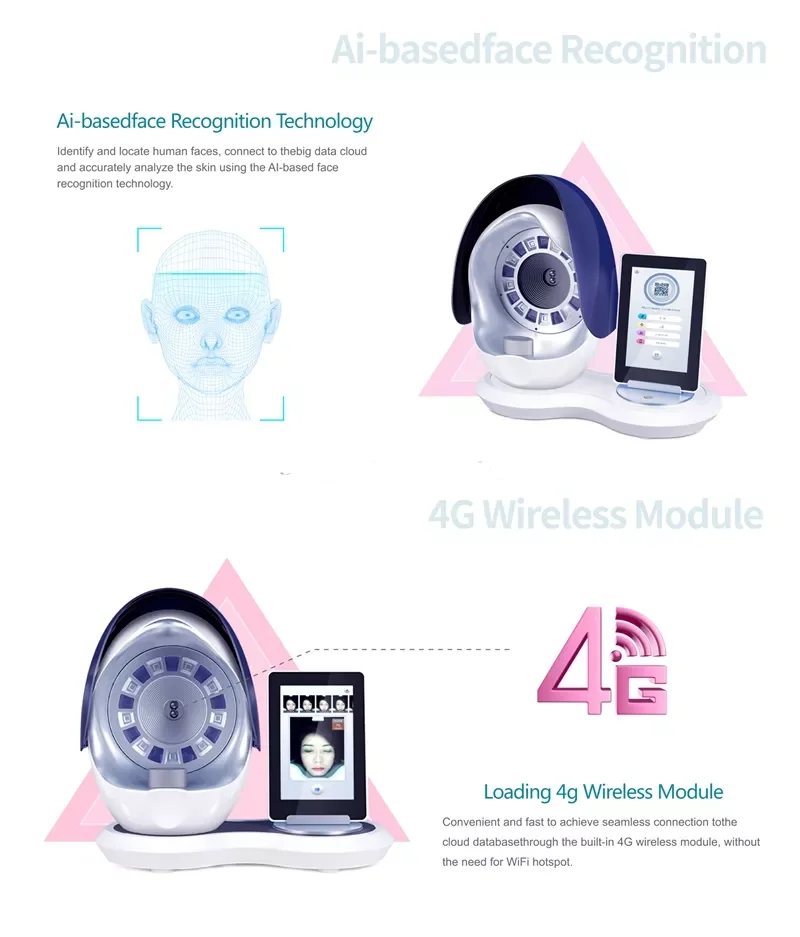 Good Quality Skin Tester Analysis 12 million Dual Cameras Smart 3D Scanner Facial Test Skin Analysis Machine