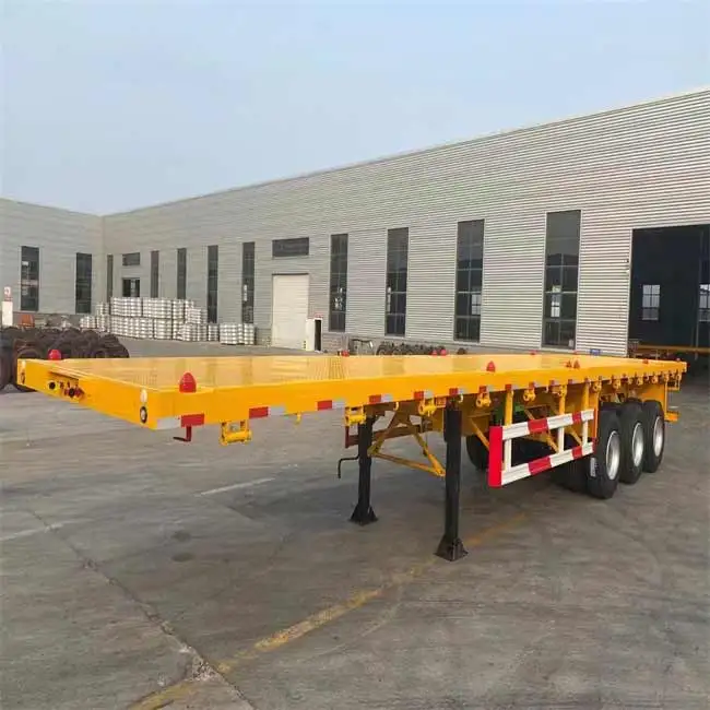 Chinese Semi Trailers 40ft Flat Bed Chassis Semi Container Trailer Flat Bed Trailer