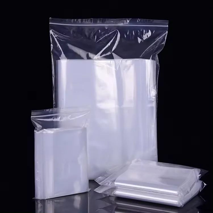100% New Raw Material Wholesale LDPE PE Ziplock PackingTrash Pp Bag Flat Bottom Clear Plastic Bags
