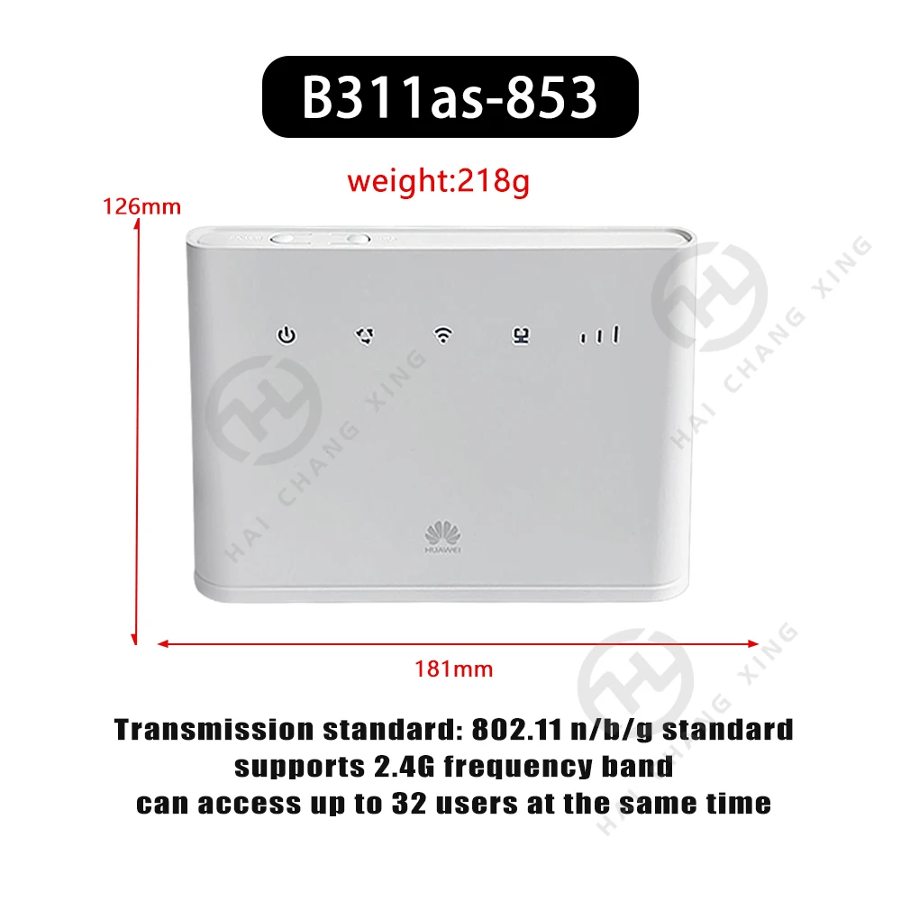 Huawei B311As-853 Фабричный изготовленный на заказ Портативный 4g модем беспроводной маршрутизатор с слотом для