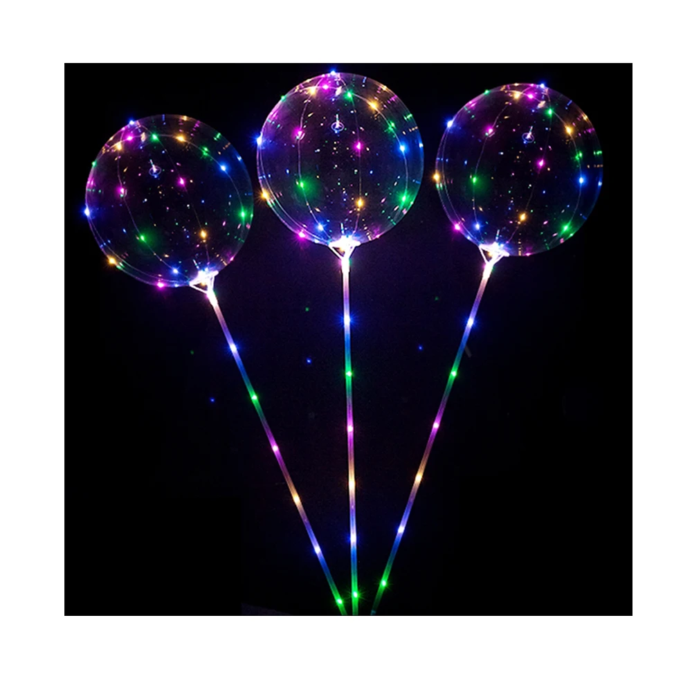 Party Toys LED String Light Night Glow in the Dark Balloon Ballon with Stick