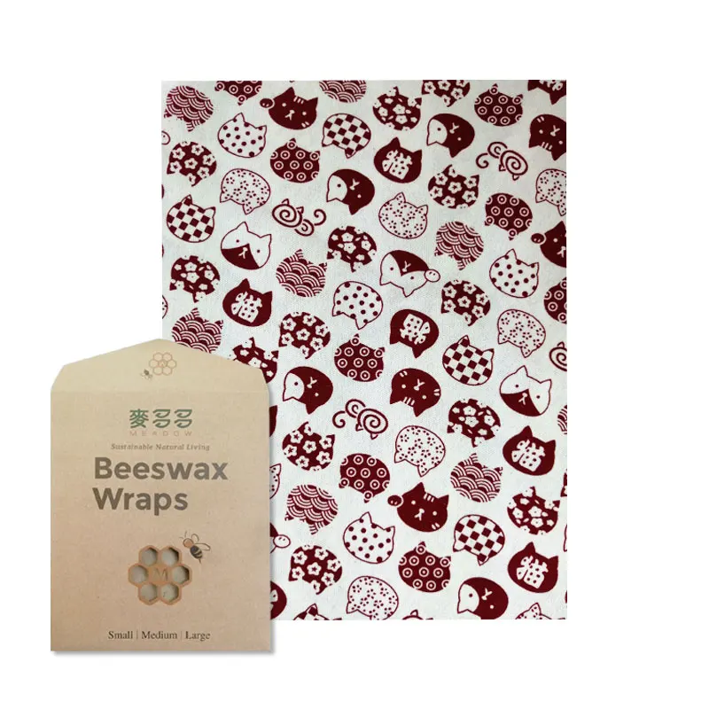 Сертификация BSCI, хорошее качество, бесплатный образец, многоразовая Водонепроницаемая горячая Распродажа, пищевая упаковка из пчелиного воска, 3 упаковки/Набор для еды