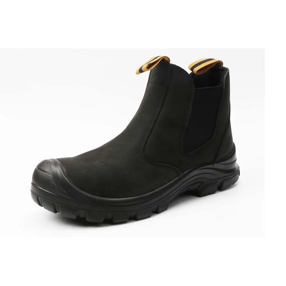 Anti Impact Trainers Ladies Black Work Genuine Leather Steel Toecap slip Resistance Light Safety Shoes / Boots
